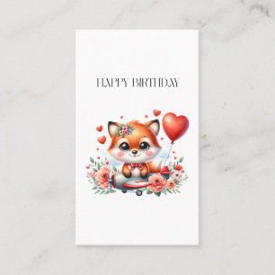 Carte D'appel Anniversaire de pilote de renard mignon