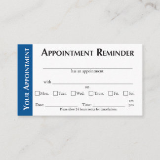 Carte D'appel Appointment Reminder Cards - Dark Blue