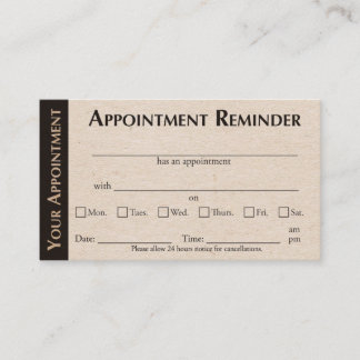 Carte D'appel Appointment Reminder Cards - Kraft Color