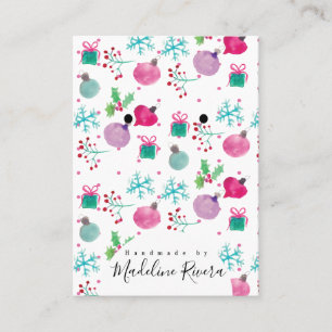 Carte D'appel Aquarelle de Noël Artisan Porte-Cartes
