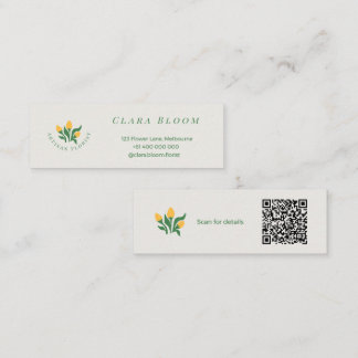 Carte D'appel Artisan Florist Minimalist Botanical QR Code