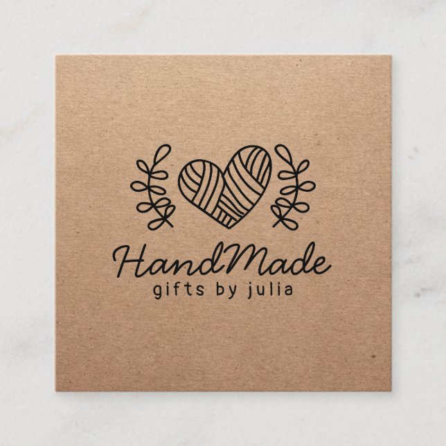 Carte D'appel Artisanat artisanal moderne papier kraft brun rust (Devant)