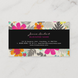 Carte d'appel aux fleurs tropicales rétro