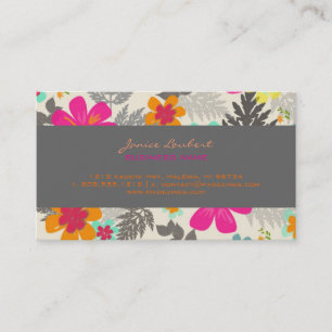 Carte d'appel aux fleurs tropicales rétro