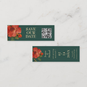 Carte D'appel 🌹 Avec QR Rose Romance : Art Nouveau Splendor