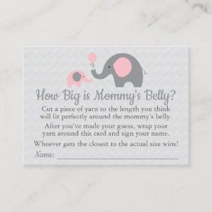 Carte D'appel Baby shower d'éléphant rose combien grand est le