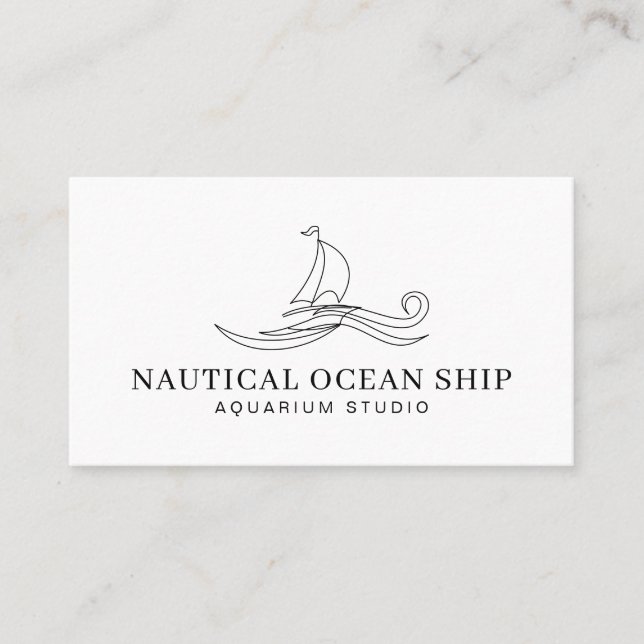 Carte D'appel Bateau Nautique Mer Océan (Devant)