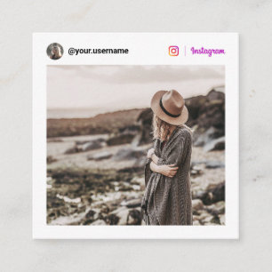 Carte D'appel Blanc minimal de photo de médias sociaux modernes