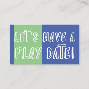 Carte D'appel Bleu Vert Couleur Bloc Jouer Date