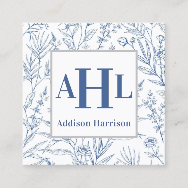 Carte d'appel Blue Chinoiserie, boîtier Monogram (Devant)