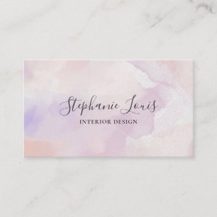 Carte D'appel Boho Abstrait Lavender Purple Aquarelle   Code QR
