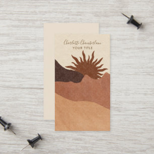 Carte D'appel Boho Abstrait Terracotta Désert Sable Soleil