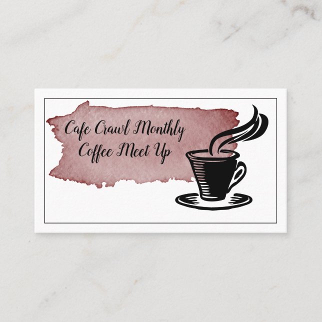Carte D'appel Boissons de café Mensuel Rencontrer les membres Ca (Devant)
