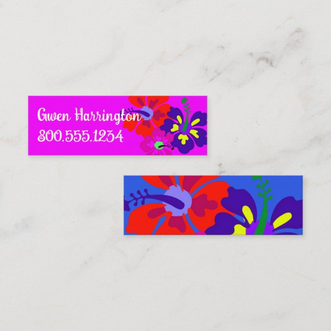 Carte D'appel Bold Hibiscus Profile Contact Cards (Devant / Derrière)