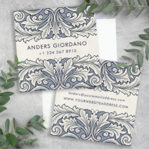 Carte D'appel Boutique ou galerie italienne élégante Damask