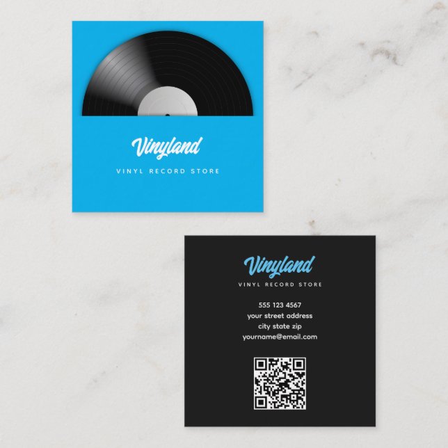 Carte D'appel Boutique vinyle (Devant / Derrière)