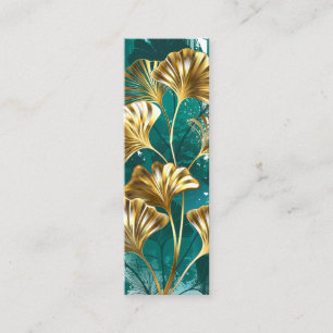 Carte D'appel Branche avec Feuilles d'or Ginko Biloba