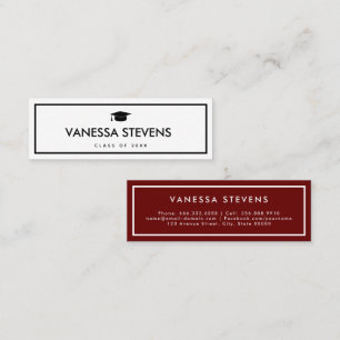 Carte D'appel Burgundy et White Classic Graduation