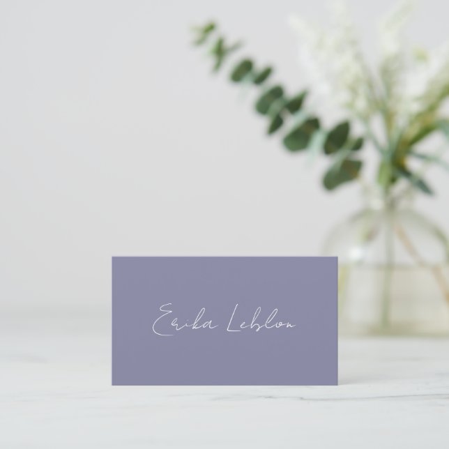 Carte D'appel Calligraphie moderne bleu basique (Debout devant)