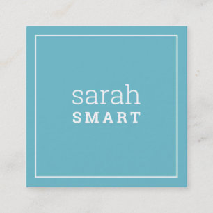 CARTE D'APPEL carré edgey moderne bleu turquoise