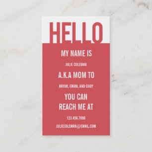 Carte d'appel/carte d'appel Décontractée Hello M
