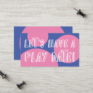 Carte D'appel Cercles roses sur Blue Jouer Date