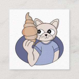 Carte D'appel Chat au croissant drôle