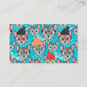 Carte D'appel Chat en casquette 