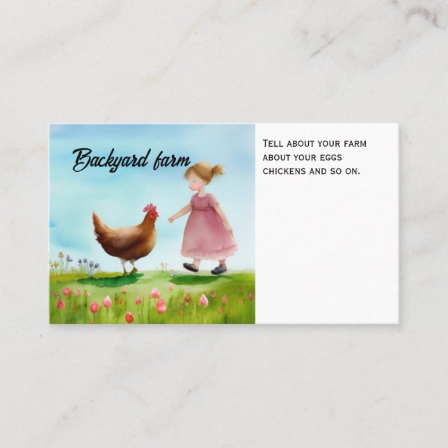 Carte D'appel Chicken Farm Rusic Organic (Devant)
