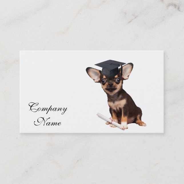 Carte D'appel Chien de chiwawa d'obtention du diplôme (Devant)