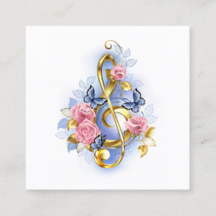 Carte D'appel Clé de fer avec roses roses roses