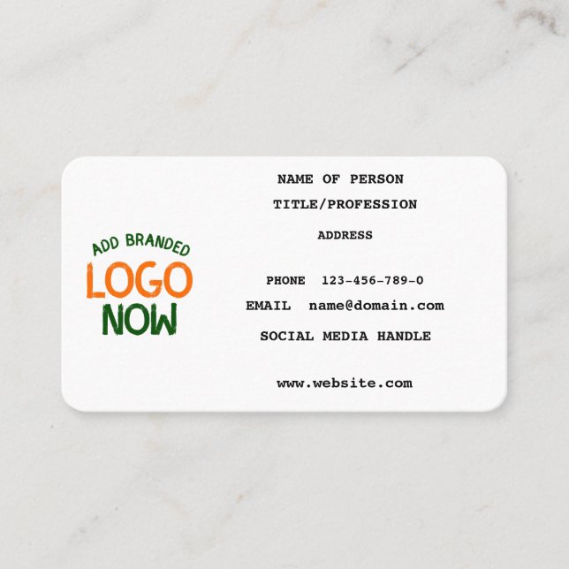 CARTE D'APPEL CLIENT SIMPLE CONTEMPORAIN PROPRE BLANC MODE (Devant)