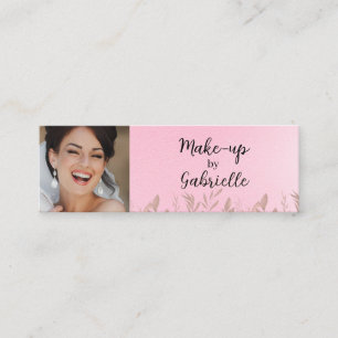 Carte D'appel Code QR de script photo botanique rose doux modern