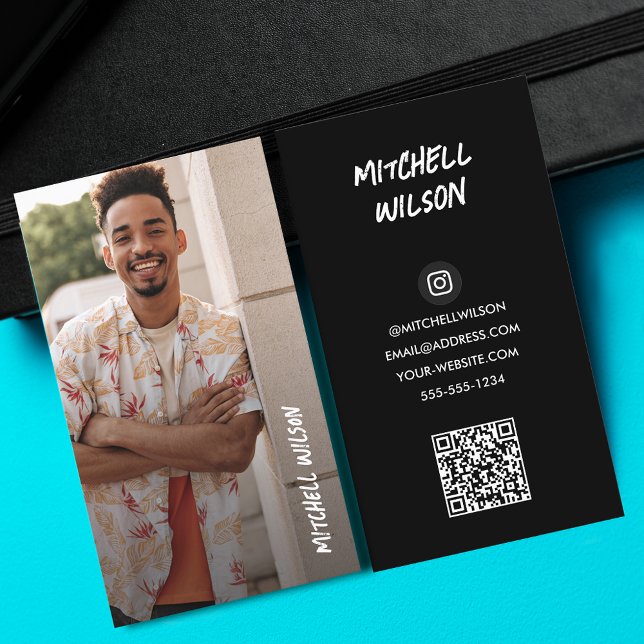 Carte D'appel Code QR photo de l'étudiant (Graduate Calling Cards at PartyInvitationShop.com)