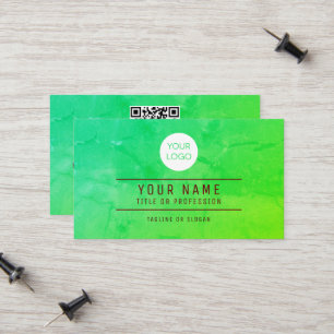 Carte D'appel Code QR Vert Nom Abstrait Professionnel Logo