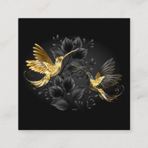 Carte D'appel Colibri noir et or