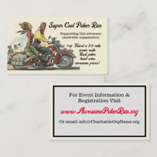 Carte D'appel Collecte de fonds Motorcycle Poker Exécuter Person