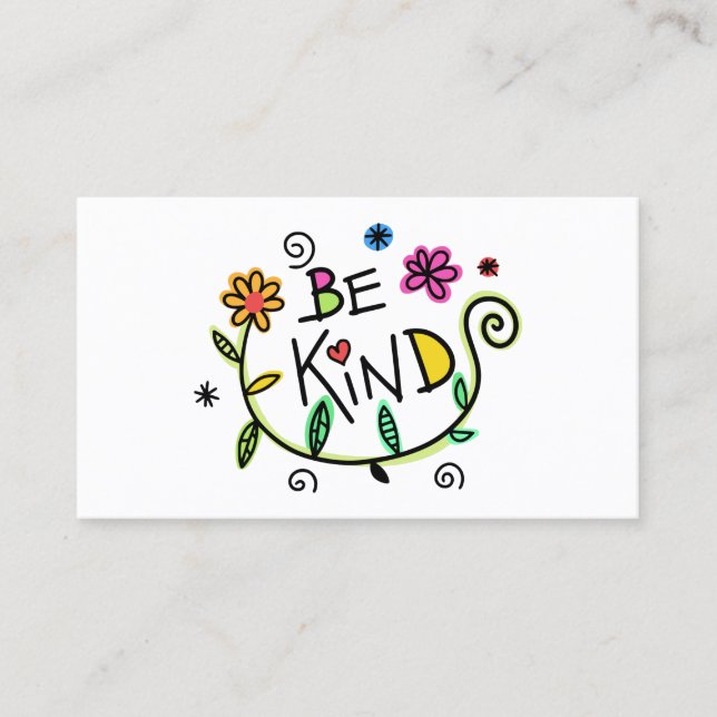 Carte D'appel Coloré Be Kind Floral Business (Devant)