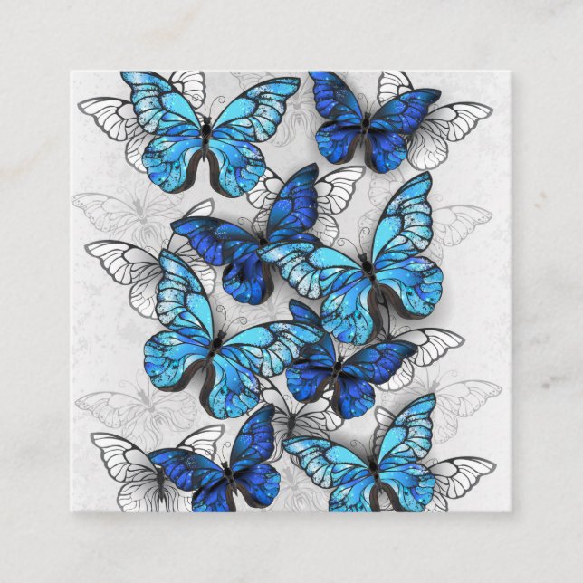 Carte D'appel Composition des White and Blue Butterflies (Devant)