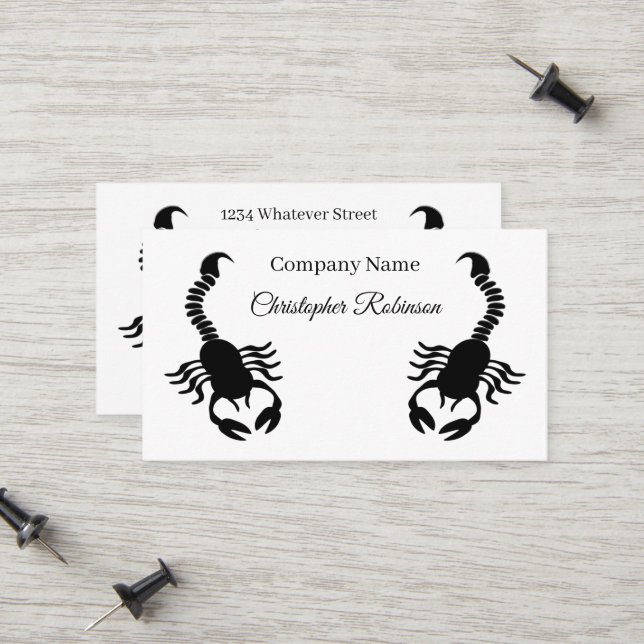 Carte D'appel Conception de scorpion noir (Devant/Arrière en situation)