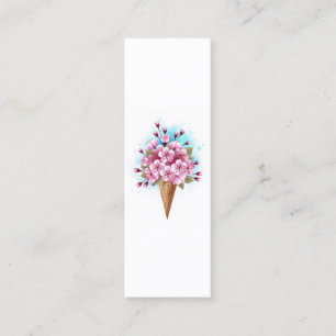 Carte D'appel Cône rose Sakura crème glacée gaufre