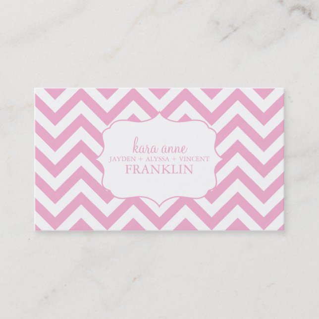 Carte D'appel Contact doux rose de maman personnalisé par (Devant)