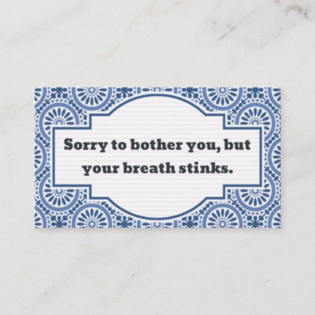 Carte D'appel Conversation inconfortable, Respiration Puante (Devant)