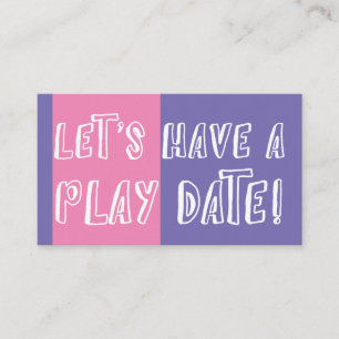 Carte D'appel Couleur violet et rose Bloc de couleur Jouer Date