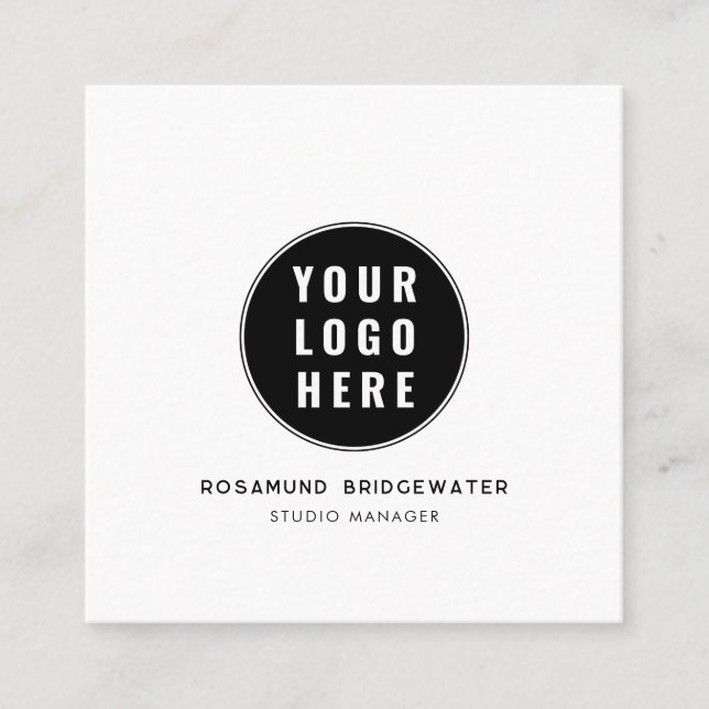 Carte D'appel Custom QR Code Modern Logo Minimalist (Devant)