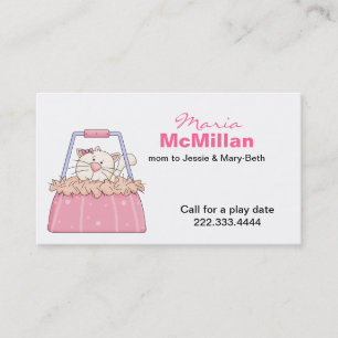 Carte D'appel Cute Kitty dans un sac à maman