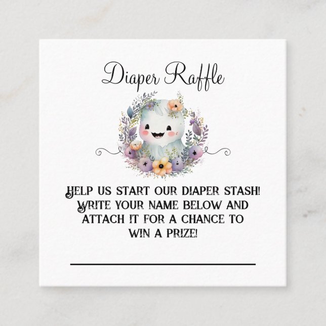 Carte D'appel Cute Little Boo Baby shower Déchets Raffin Insérer (Devant)