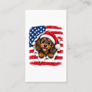Carte D'appel Dachshund de Noël américain
