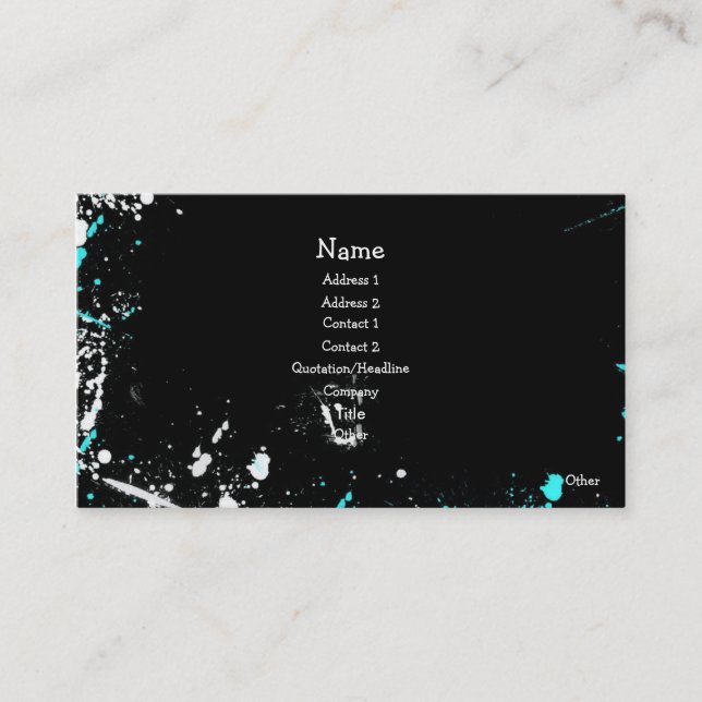 CARTE D'APPEL D'AFFAIRES ENTIÈREMENT CUSTOMISÉE (Devant)