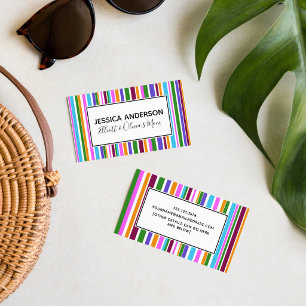 Carte d'appel de jeu de maman à rayures colorées